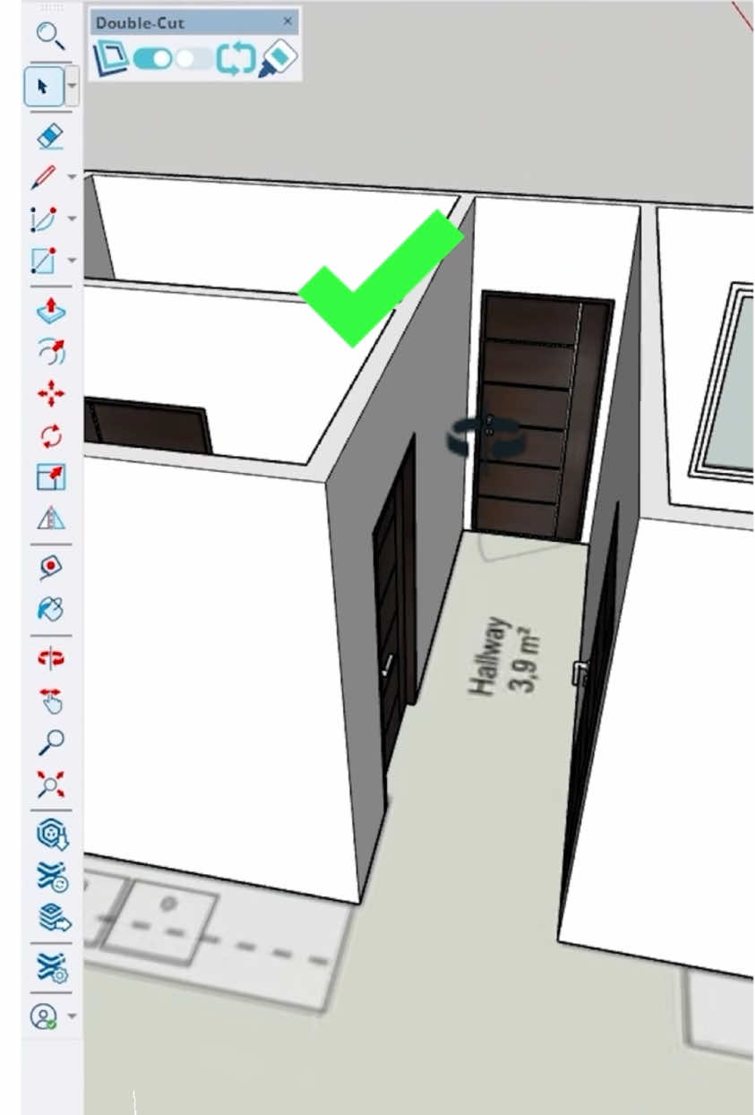 SketchUp tips ✨  How to Use the Double-Cut Plugin in SketchUp for door openings . . . You can find this plugin on our website link in bio  . .  #opening #cutting #nicetower  #SketchUp #SketchUpTips #3DModeling #3DDesign #SketchUpArchitecture #sketchup3D #morata 