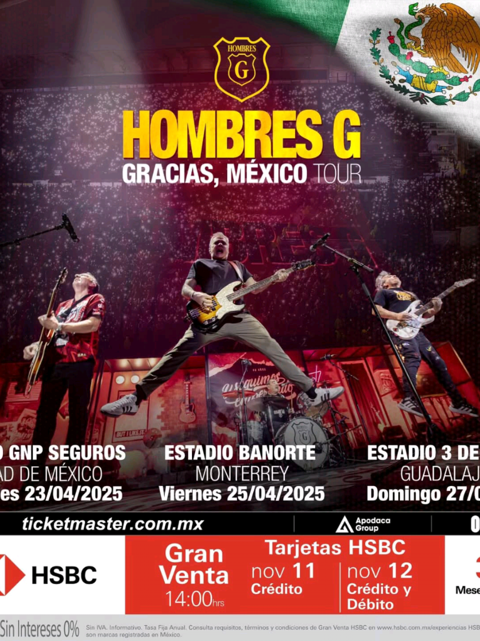 🎶Guadalajara será el lugar en el que todos los éxitos de Hombres G suenen el próximo abril de 2025 😎🎸 ¡Adquiere tus boletos aquí!