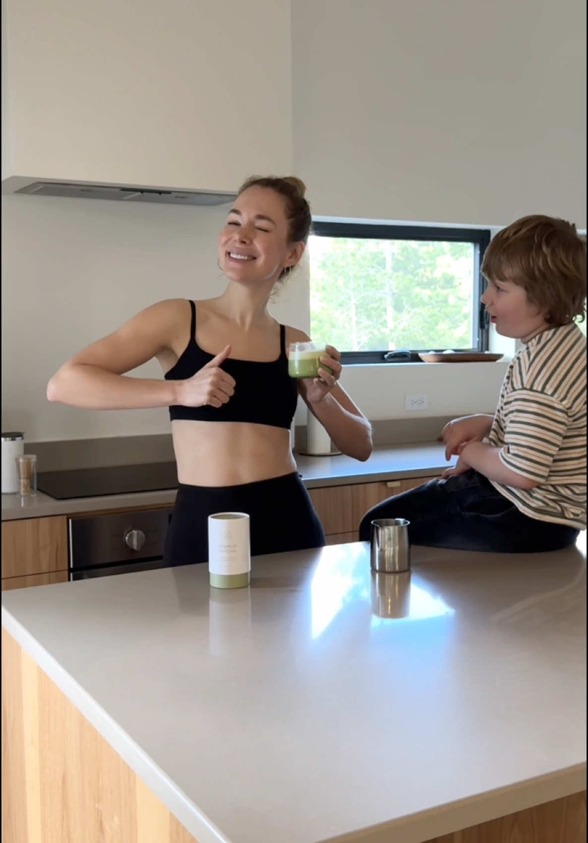 How to make a matcha latte - by Mark ☺️ a mom + son cooking show might be in our future 