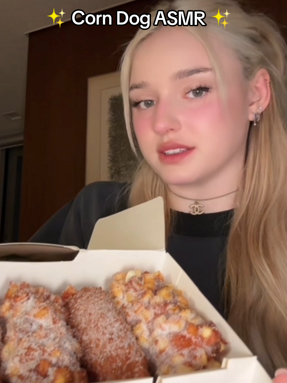 ✨ Corn Dog ASMR ✨ #honeypuu #corndog #asmr #asmrsounds #viral #foryou #fyp #foryoupage 