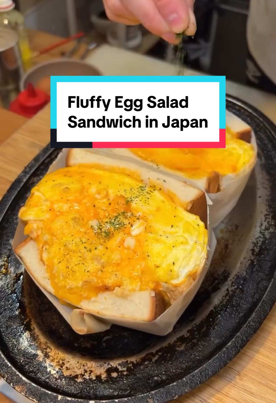 Fluffy, dreamy, and oh-so-satisfying 💭 In the heart of Osaka, this sandwich is everything you didn’t know you needed. A cloud-like meringue, filled with rich yolk sauce and creamy egg salad, creates an unforgettable bite. This innovative creation from the shop 