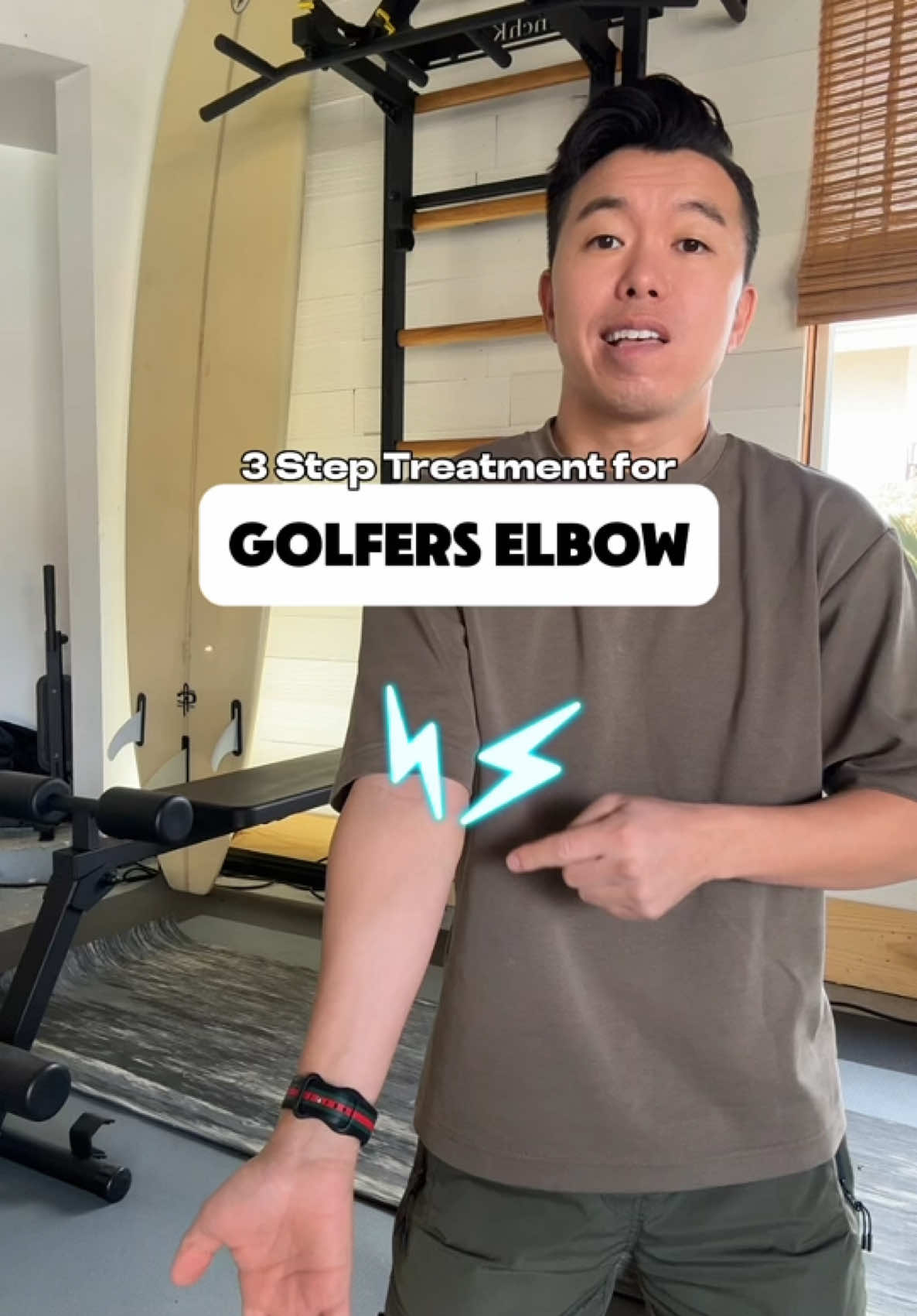 This is a typical 3 step treatment for pain on the inside of the elbow caused by tendinitis of the forearm flexor muscles. We can call this Golfer’s elbow, or medial epicondylitis. This is not a treatment for ulnar nerve pain, so if there is a question regarding the difference, let’s talk about it⬇️. Pain from golfers elbow and tennis elbow can be taken down in as little as 1 treatment session, but it’s important to look upchain as to why the tendons are getting inflamed. #golferselbow #elbowpain 