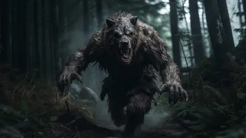 Huge Lycanthrope charging through the woods at night. @klingai_official  Image to video. #werewolf #lycan #lycanthrope  #fantasy