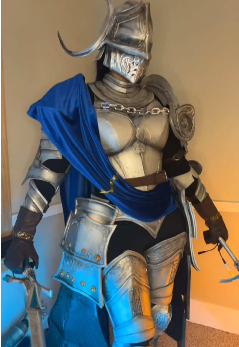 Though her thusting sheild was in his castle? 🤨 Twin moon knight cosplay, Finally after weeks of work it’s almost done! All the details on this were taken from the in game model and transferred to Eva foam. Most of the armor is foam, the breastplate is thermal plastic and the swords and helmet are 3d printed. I still have a few more things to do to this, so I’ll have better quality pictures when everything is done. I hope you like it! . #rellana #rellanatwinmoonknight #twinmoonknight #rellanacosplay #twinmoonknightcosplay #eldenring #eldenringcosplay #fromsoft #cosplay #cosplaygirl #cosplayvideo #knight 