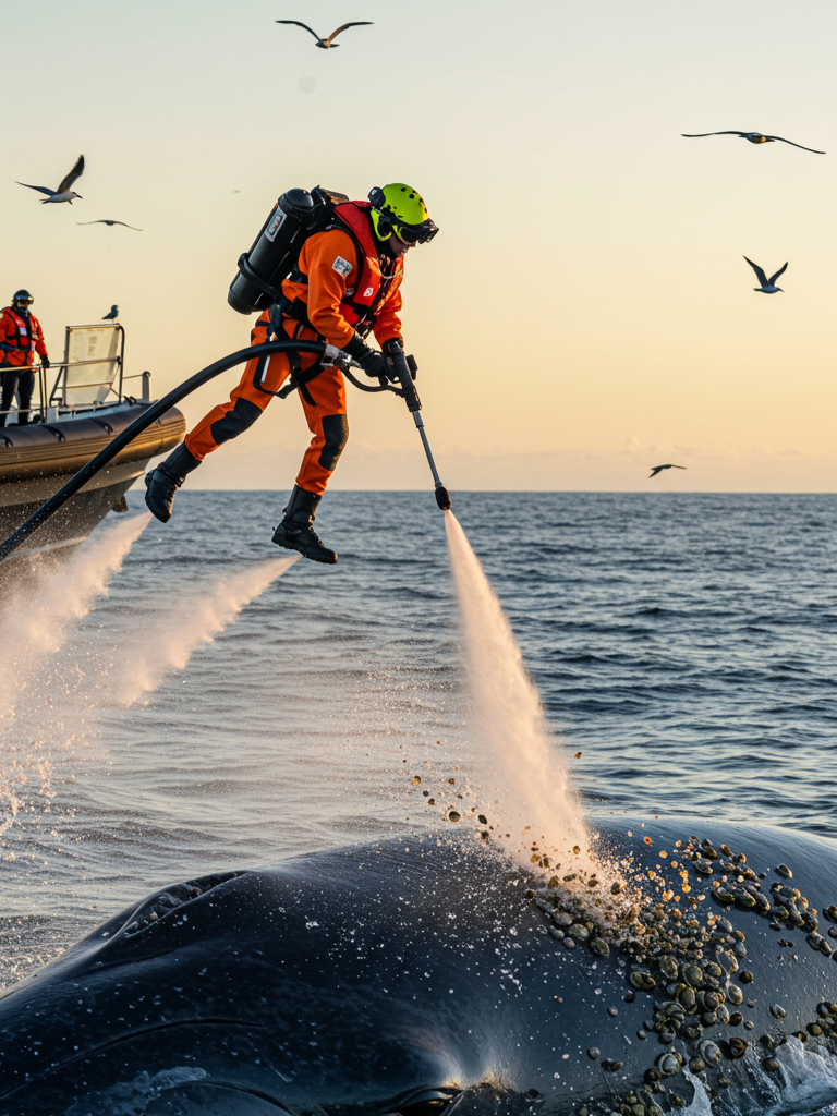 Sci-fi vibes! 🔥 Jet rescue vs. barnacles – who wins?#Whale #Barnacle #aigenerated #WhaleRescue #OceanCare #whale