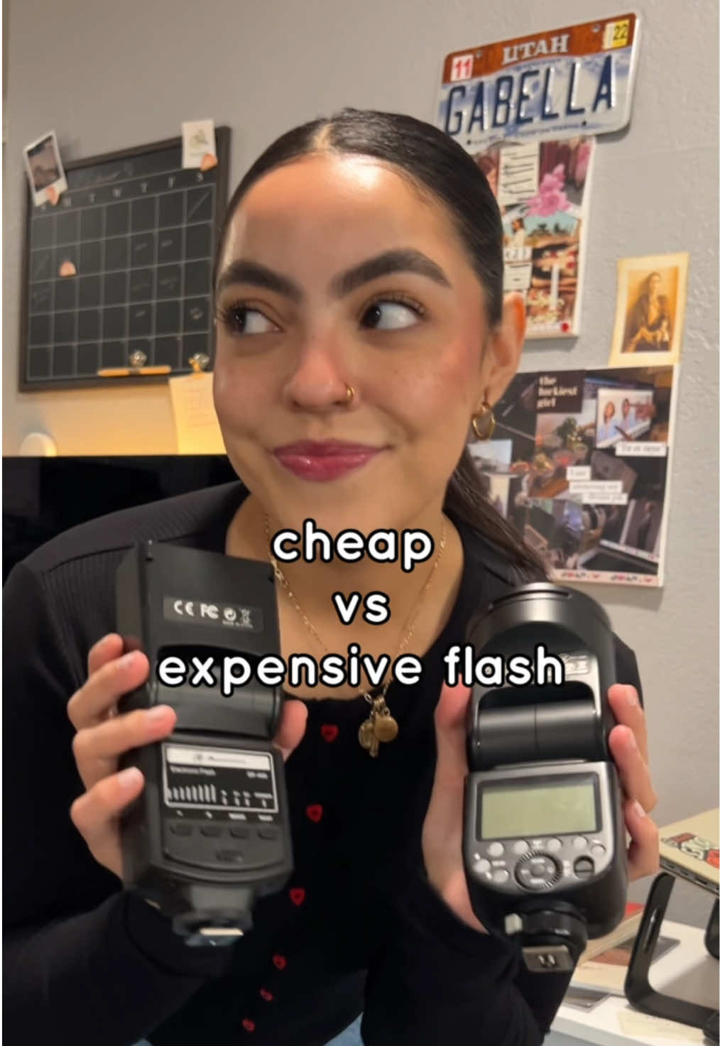 can you see the difference between the flashes? my bad gang, i mean to say cheapest trash vs less cheap  #expensivevscheap #affordable #cameragear #flashphotography #ocphotographer #photographytips #latinacreator #godoxv1 #powerextraflash 
