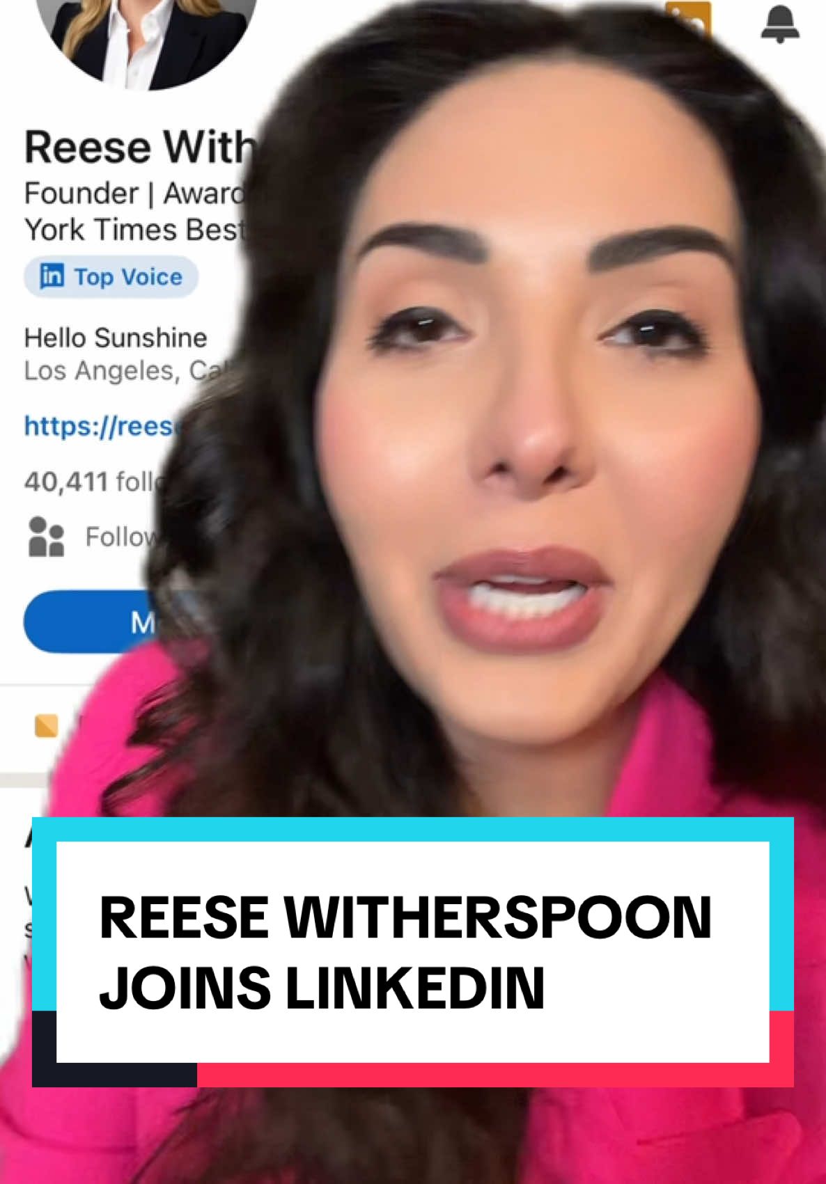 Reese Witherspoon joins LinkedIn! Here's what you can learn from her first post. #news #linkedin @LinkedIn @Hello Sunshine 