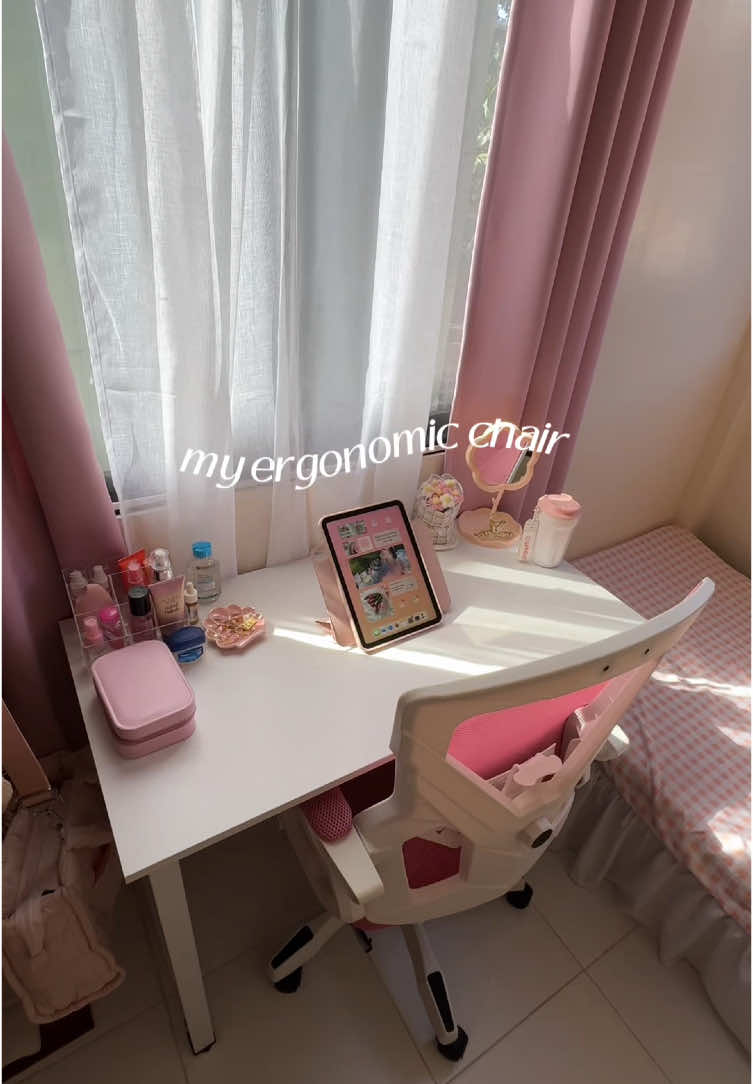 Replying to @andreeia 𐙚 here’s my pink ergonomic gaming chair, that I would still recommend after months of using it 😊 may footrest and headrest, adjustable, and can be reclined up to 135 degrees. #gamingchair #pinkchair #studyton #ergonomicchair 