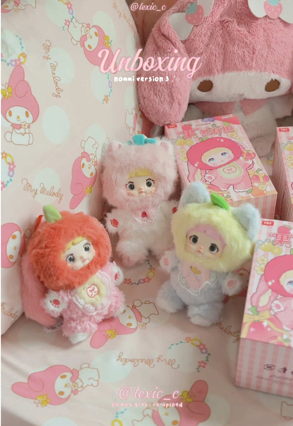 super late upload 🥹 love my new cute babies ♡ྀི ₊ #nommi #nommiblindbox #blindboxunboxing #unboxing #blindbox #nommiv3 #nommibagcharm #foryoupageofficiall #foryou #kawaiicore 