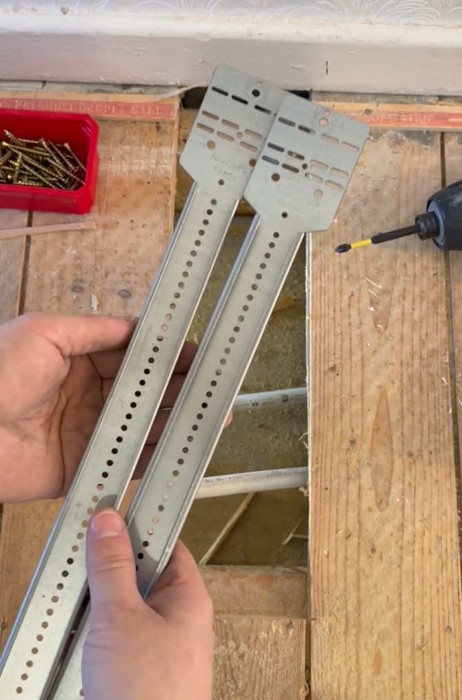 How to clip pipes under floors like a pro! #asmr #asmrsounds #learn #foryou #mmplumber #viral #plumbing #toolbag #pipes #tools #cleancopper #plumbertools #pressfit #soldering #copper #handtools #work #DIY #howto #plumber 