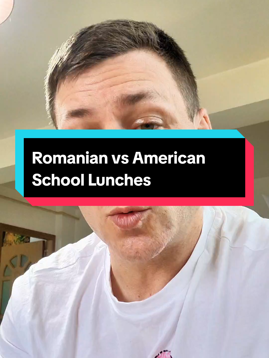 Romanian School Lunches vs American School Lunches #fyp #romania #romana #tiktokromania #madeinromania 