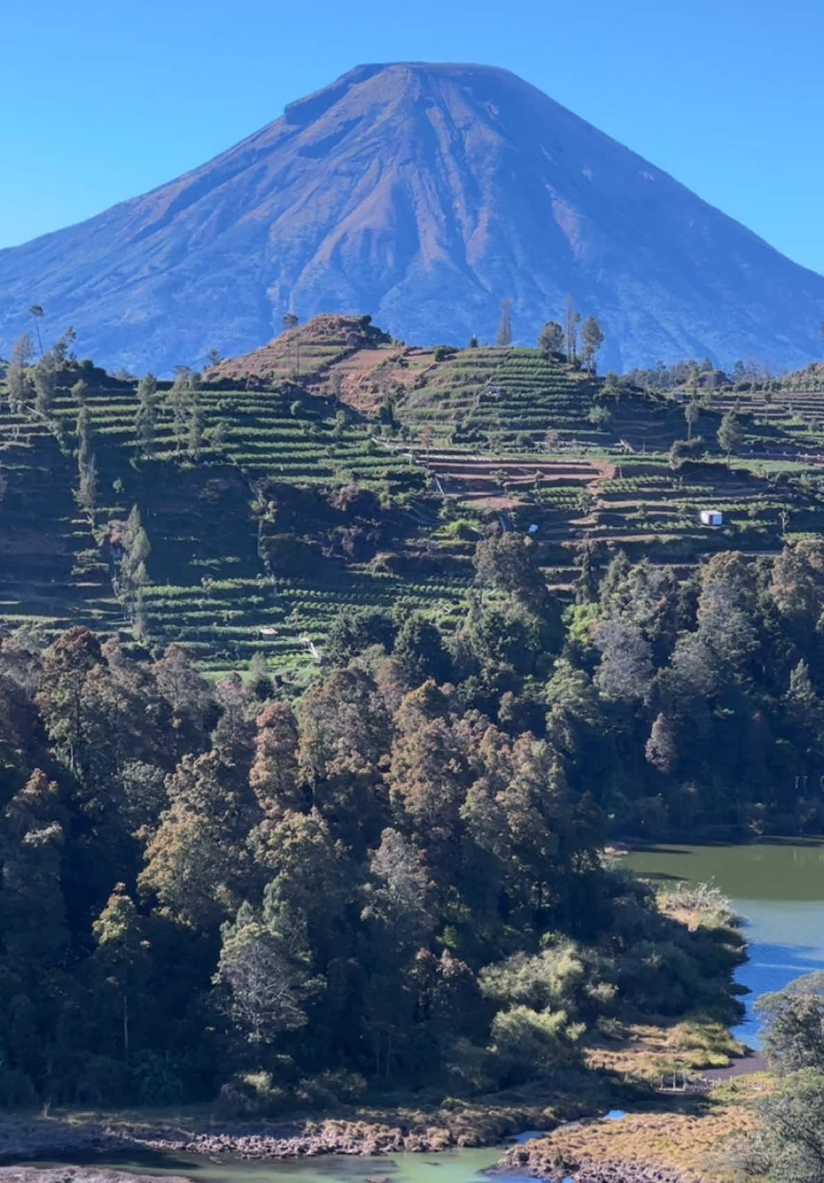 Telaga Warna Dieng kalau dilihat dari atas indah banget #fyp #dieng #wonosobo 