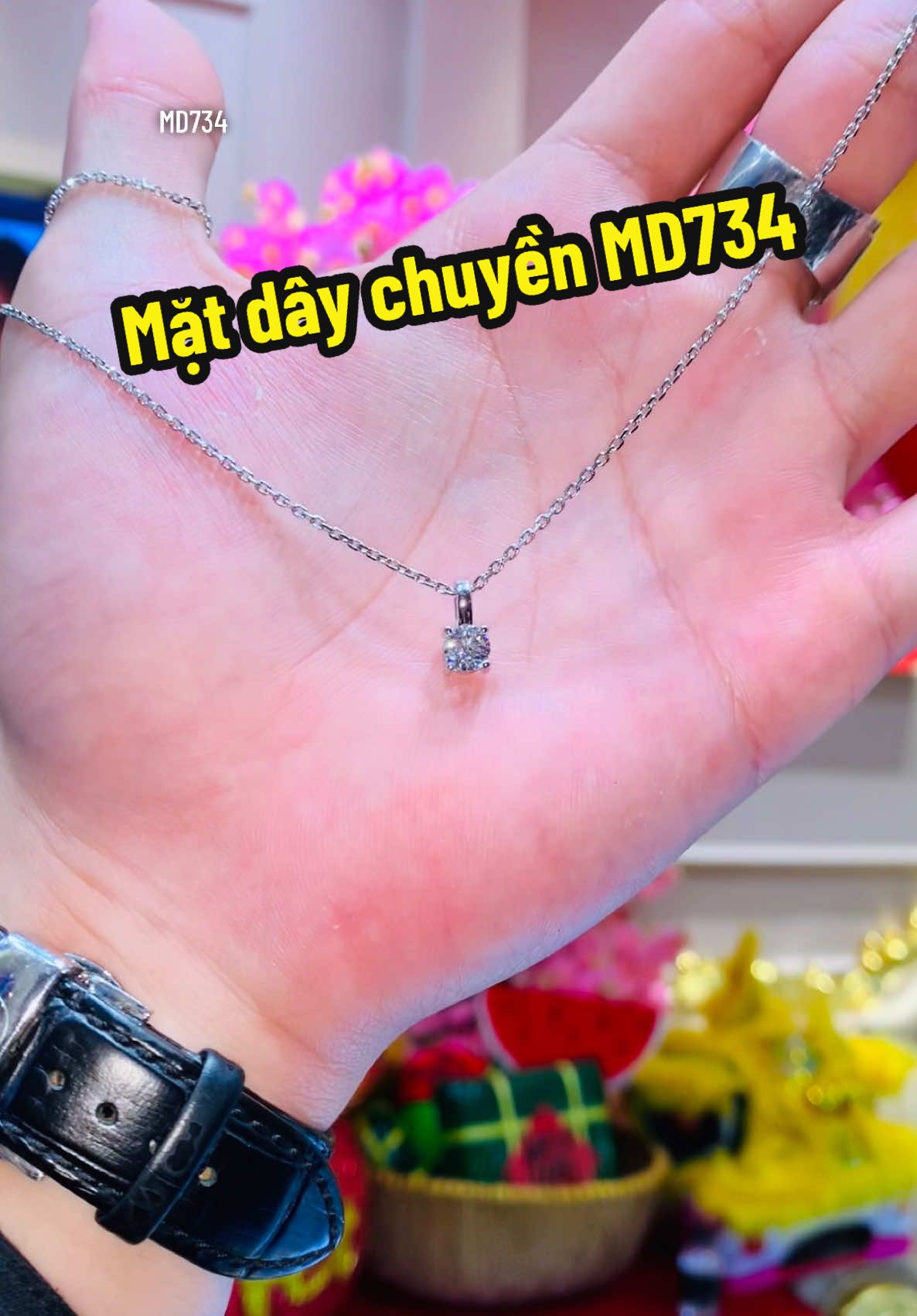 Dây chuyền đính kim cương nhẹ nhàng đơn giản tôn viên 💎 #tamluxury #tamluxurydiamondjewelry #trangsuc #daychuyen #xuhuongtiktok 