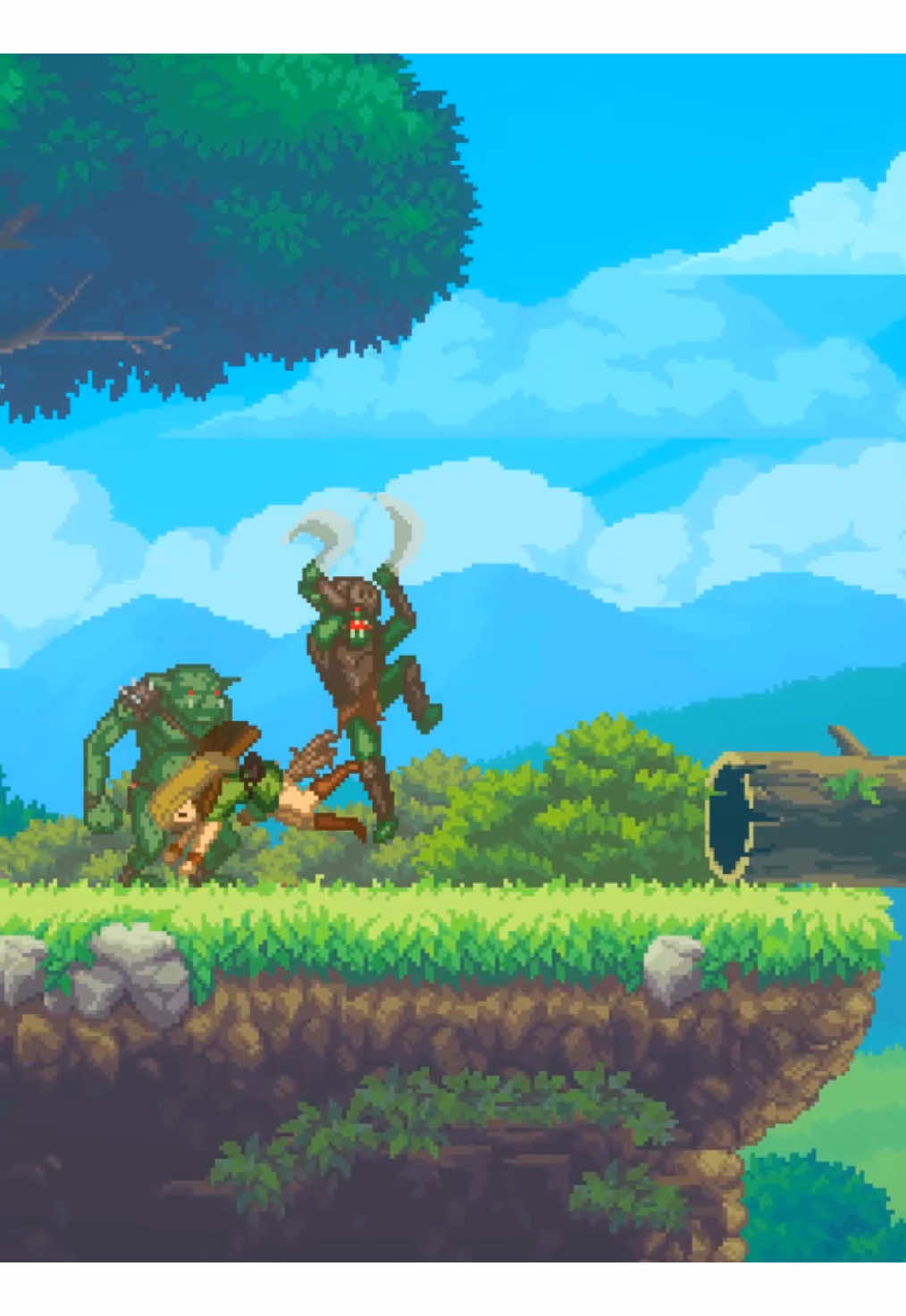 Goblins picked the wrong fight today! 🌲⚔️😏  #metroidvania #gaming #RPG #animation #pcgames #gamedev 