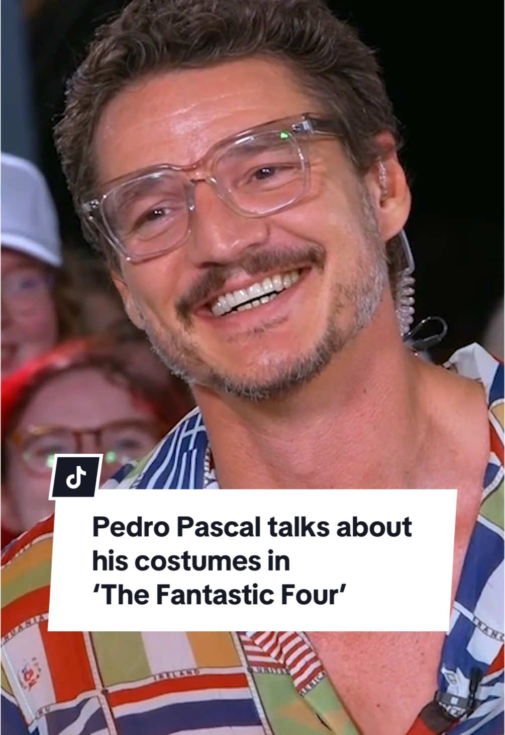 Pedro Pascal says his costume in “The Fantastic Four” trailer is giving a “retro go-go boy vibe” and we are so here for it.  #pedropascal #thefantasticfour #movies #marvel #marvelstudios 