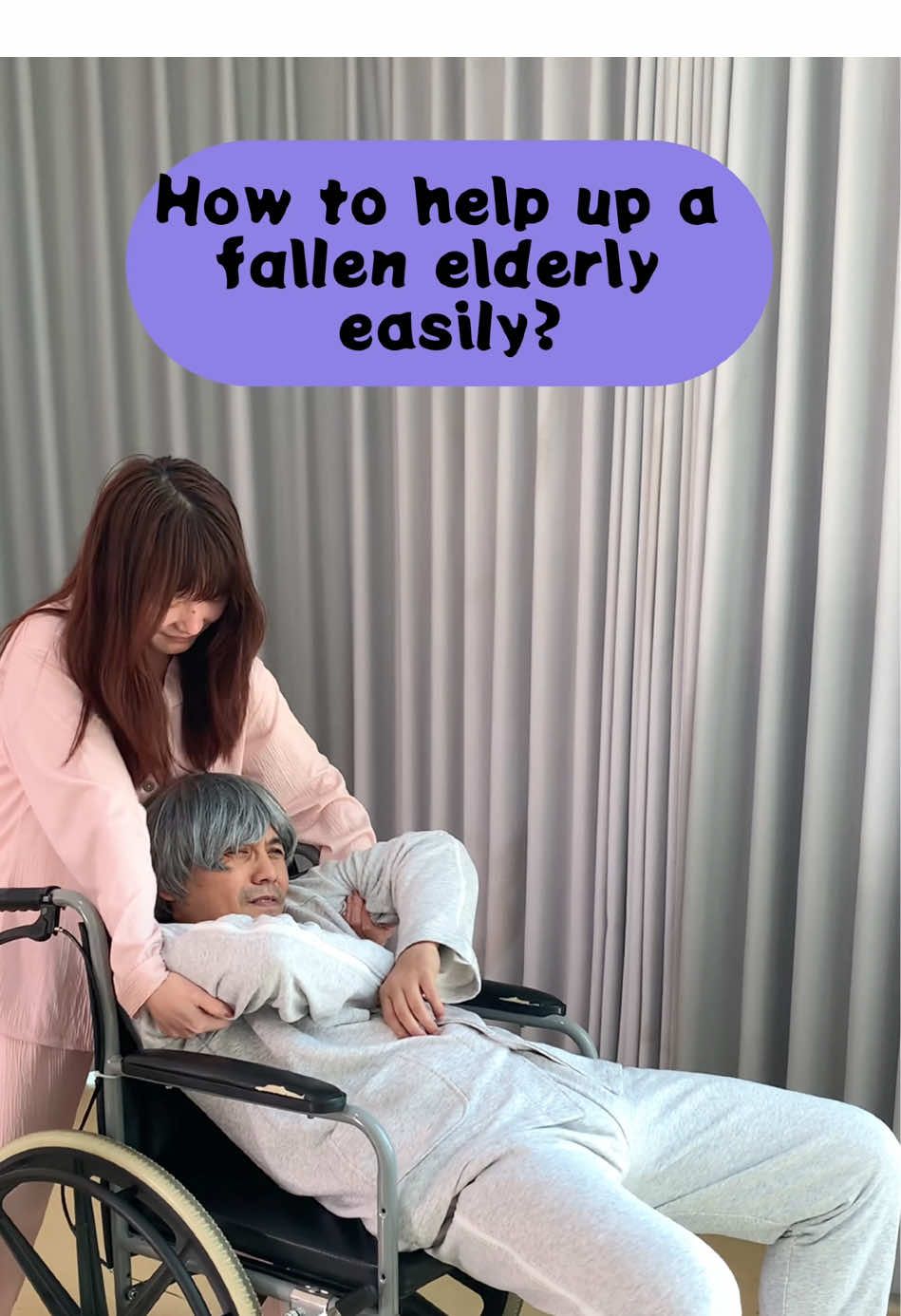 How to help up a fallen elderly in wheelchair?#wheelchair #falling #prevention #elderlylove #cushion #ehucon 