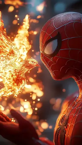 #aiart #ai #spiderman #animeedit #livewallpaper  Fire Spiderman 🔥🔥🔥  Le héros Spiderman fusionne avec un phénix de flammes dorées. Ses yeux brillent d’une lueur ardente,L’énergie du phénix transforme son costume en une armure flamboyante, prêt à renaître plus puissant.