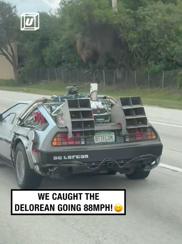 Where we're going, we don't need roads 😆🚗 🎥: STEVE PIERCE via ViralHog #UNILAD #delorean #backtothefuture #wow #roads #88mph