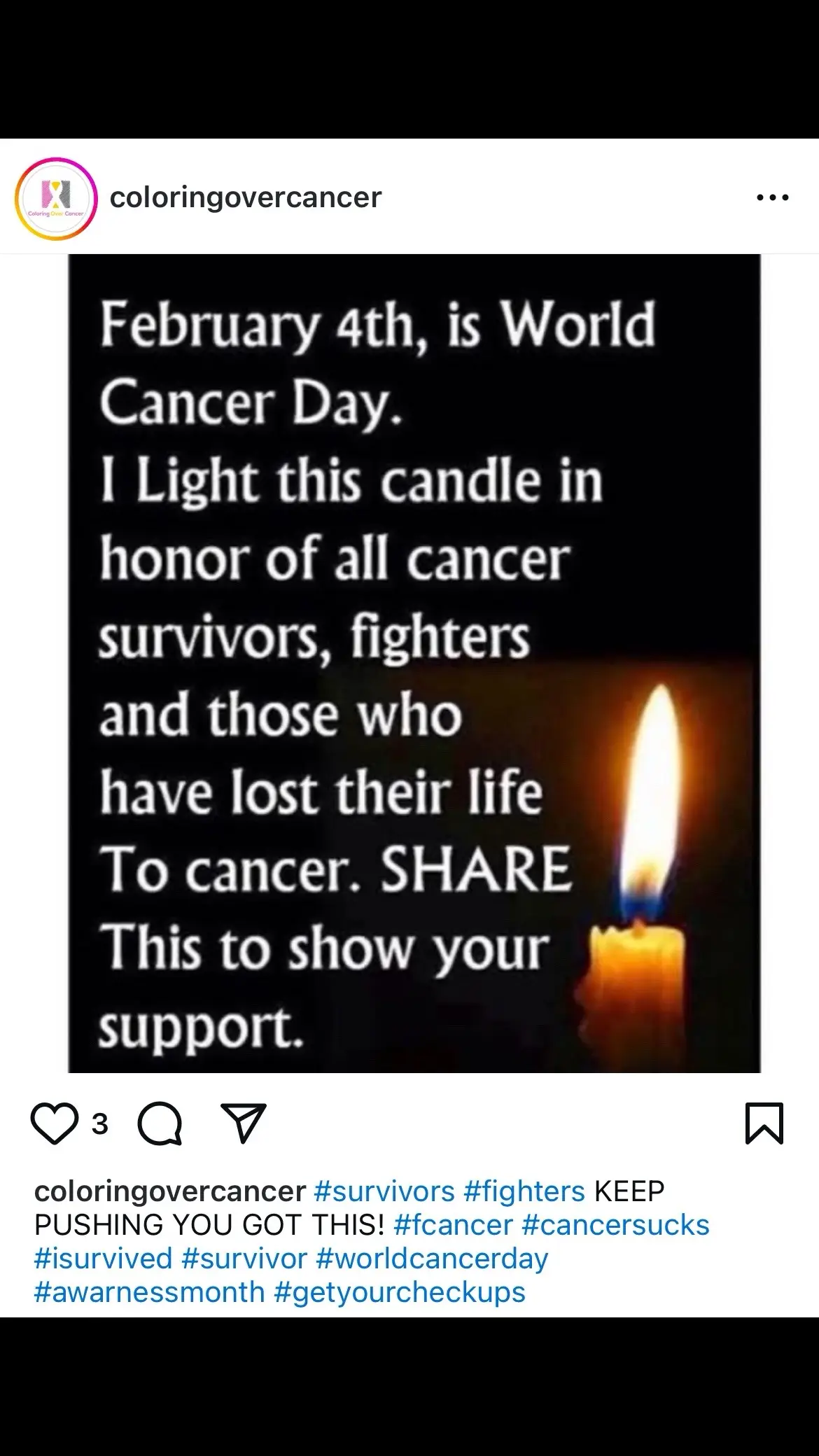 #cancer #cancersurvivor #worldcancerday 