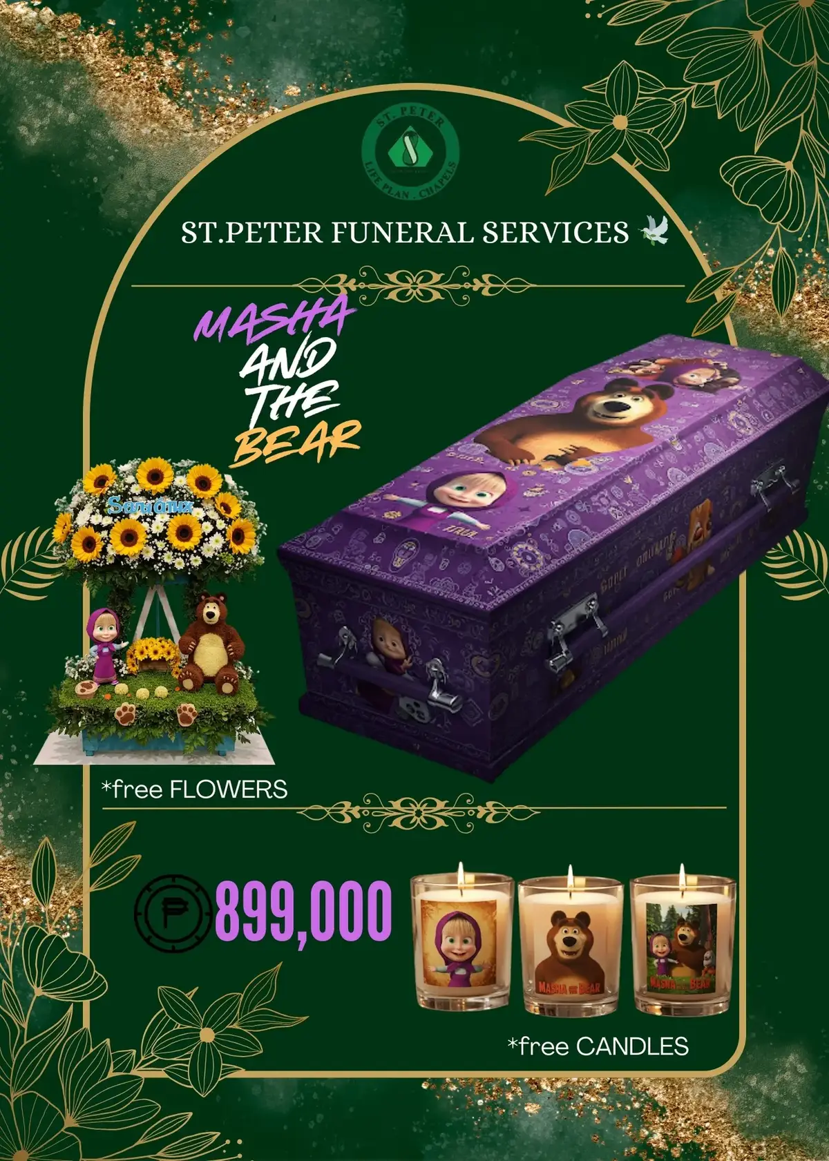 HERE'S THE NEW DESIGN OF MASHA AND THE BEAR 🐻💜😲 GET YOURS NOW BEFORE IT RUNS OUT😱📩🛒🚚 #stpeter #viralvideo #fyp #fypppppppppppppp #coffin #casket #fypageシ #mashaandthebear #mashaandthebear_official #mashaandthebeartiktok 