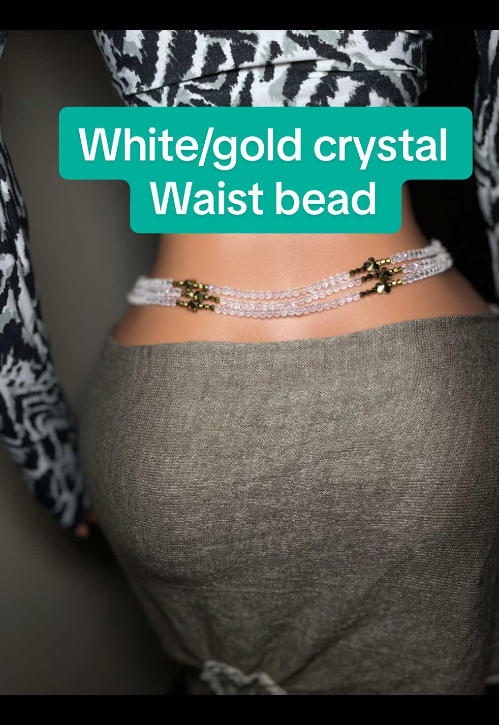 White crystal waist bead #waistbeads #fyp #beads #waistbeadstiktok #waistbeadsafrica #waistbeadsforallsizes #explore #beadswork #beads #crystals #waistbeads 