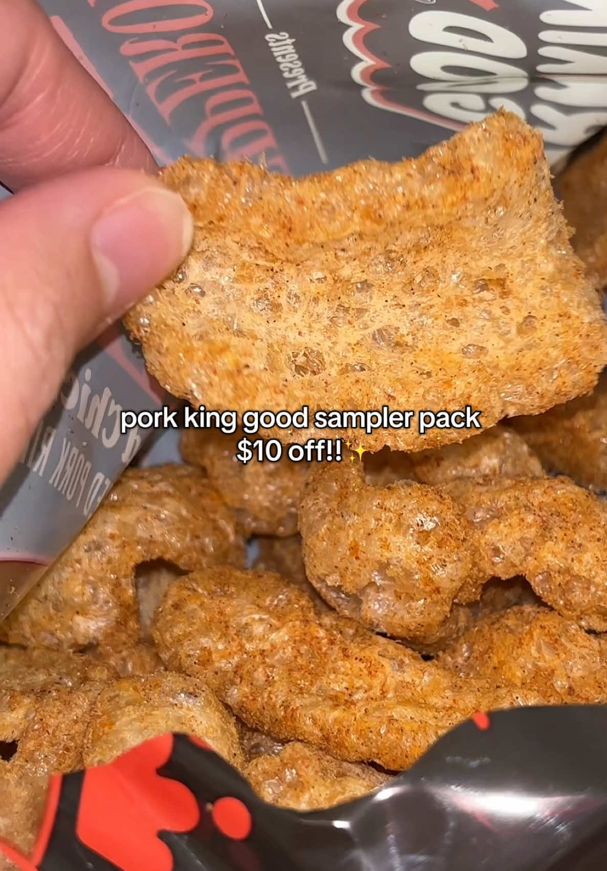 getting the best deals rn! #chicharones #snacks #keto #ketolife @Pork King Good #tiktokshopmademebuyit #samplerpack 