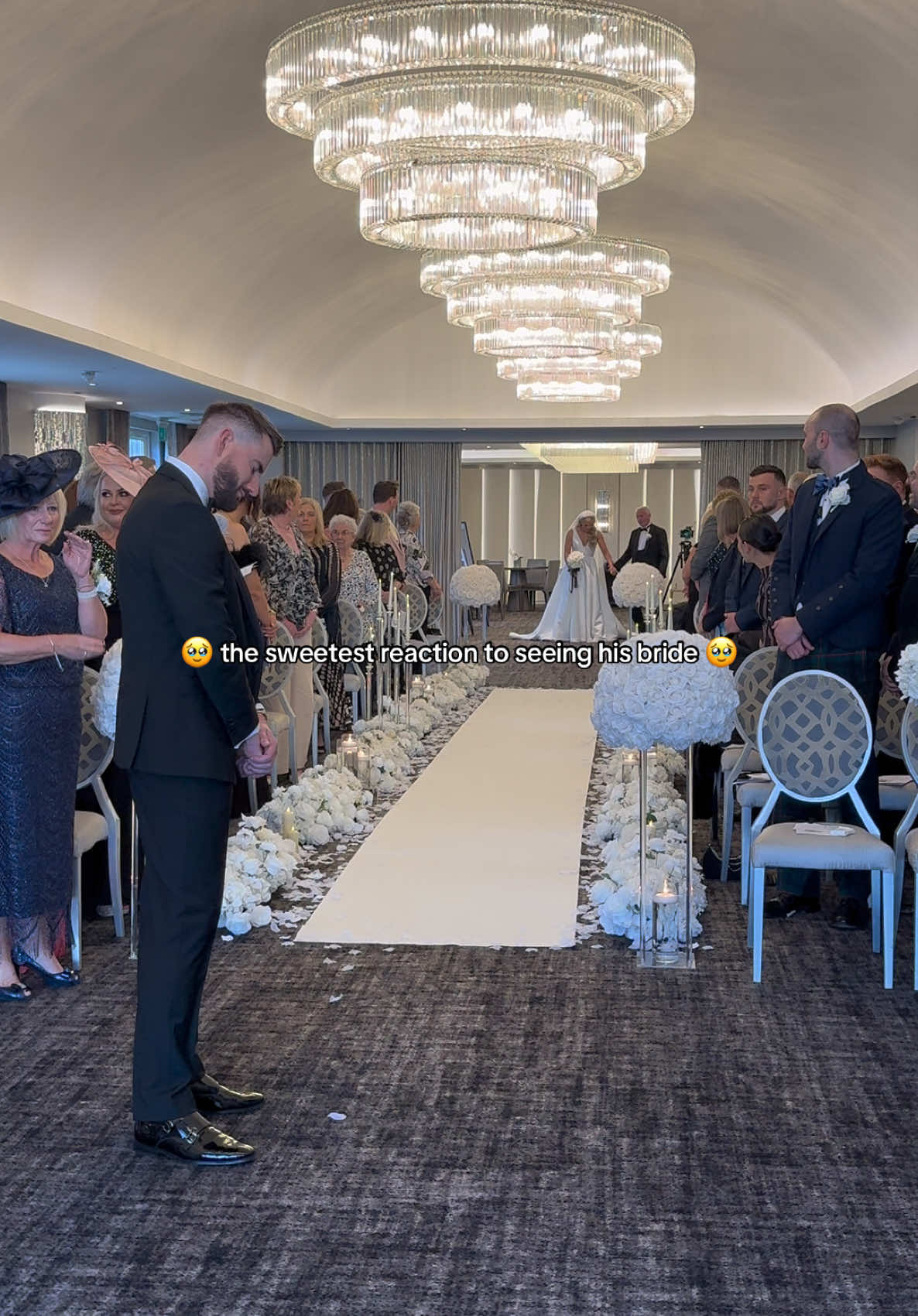 The sweetest first reaction captured by their wedding content creator 🕊️💌  #scotlandweddingcontentcreator #lochside #lochsidewedding #contentcreator #groomsreaction #firstreaction #weddingcontent #weddinginspo #brideinspo #bridetok #scotlandwedding #destinationweddingcontentcreator #weddingcontentcreatorglasgow #weddingtok 