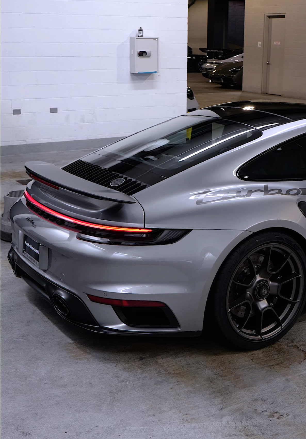 The Porsche 50th Anniversary 911 Turbo! The Turbo 50 features a 3.7-liter flat-six that makes 640 horsepower and 590 pound-feet of torque, sent through an eight-speed dual-clutch automatic transmission and all-wheel drive.  The interior gets the throwback treatment with tartan upholstery and plenty of Turbo 50 shoutouts scattered about, including on a numbered plaque above the glove box. #porsche #porsche911turbo #turbo50 #porsche911turbo50 