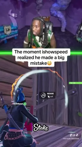The moment ishowspeed realized he made a big mistake😳 #ishowspeed #speed #fyp #kai #kaicenat #fortnite #fortniteclips 