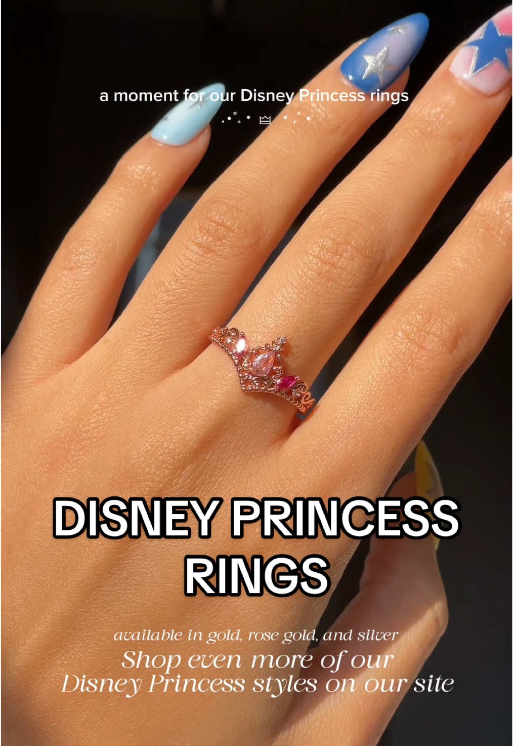 Petitioning to become your one stop shop for all things Disney jewelry🥹🤭🥰 Our Disney Princess Rings are a best seller for a reason! Shop all these styles and MORE in gold, rose gold, & silver on our site ✨ #disneyprincess #princessring #disneyrings #disneyjewelry 