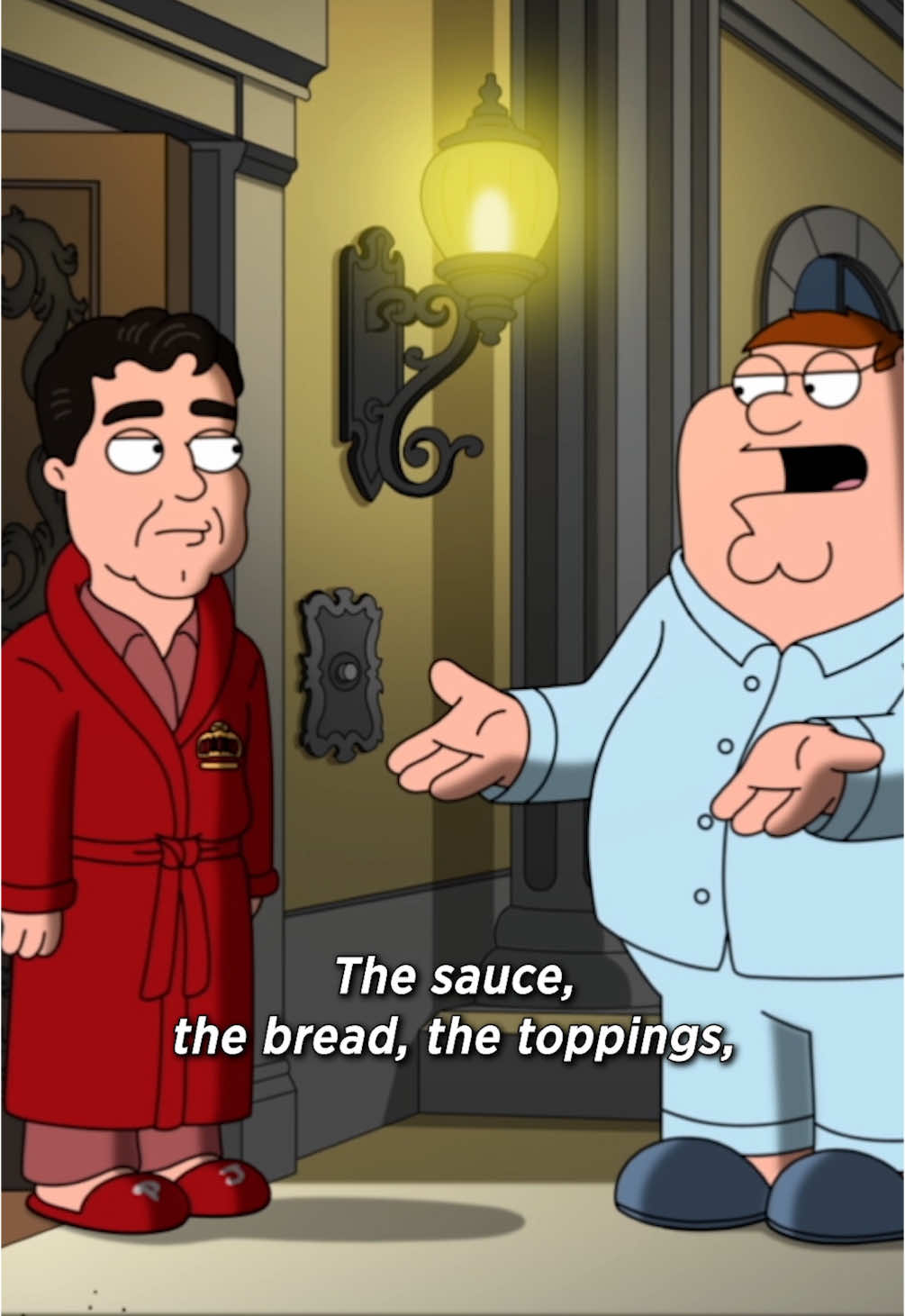 how is the cheese never fully melted?! #familyguy returns february 16 on #FOX, next day on @hulu. #familyguyclips #petergriffin #meggriffin #papajohns #pizza #hulu 