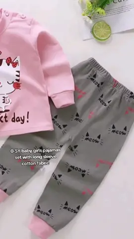 0-5Y baby girls pajamas set with long sleeve cotton fabric  #longSleevePajamaTernokids  #pajamaTerno  #Sleepwearkids  #CapCut 