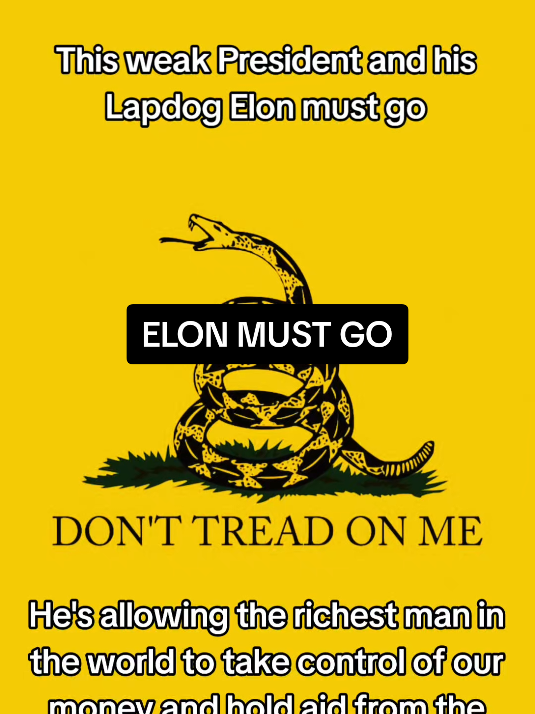 This weak president is allowing his South African non-US status dog to run our country's money and take away aid from the poorest countries in the world. this is not democracy. this is the oligarchy. #fouryou #snakes #democracy #trump #elonmusk #fypシ #MAGA 