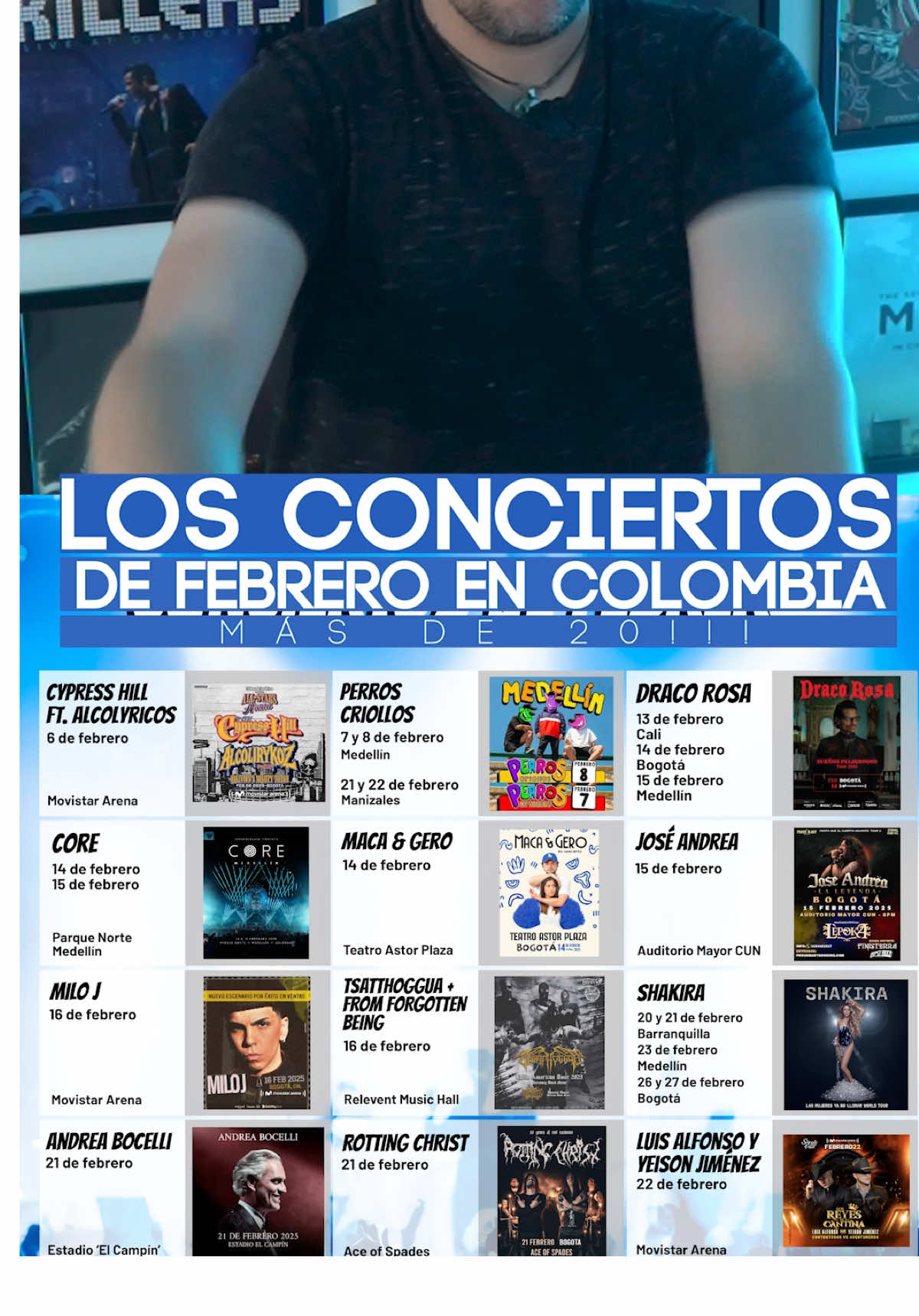 Más de 18 conciertos en febrero, les hago el plan del mes en menos de 2 minutos! ¿A cuál concierto irán y cuál se enteraron en este video? #concierto #conciertos #febrero #planes #colombia #bogota #medellin #cali #manizales 