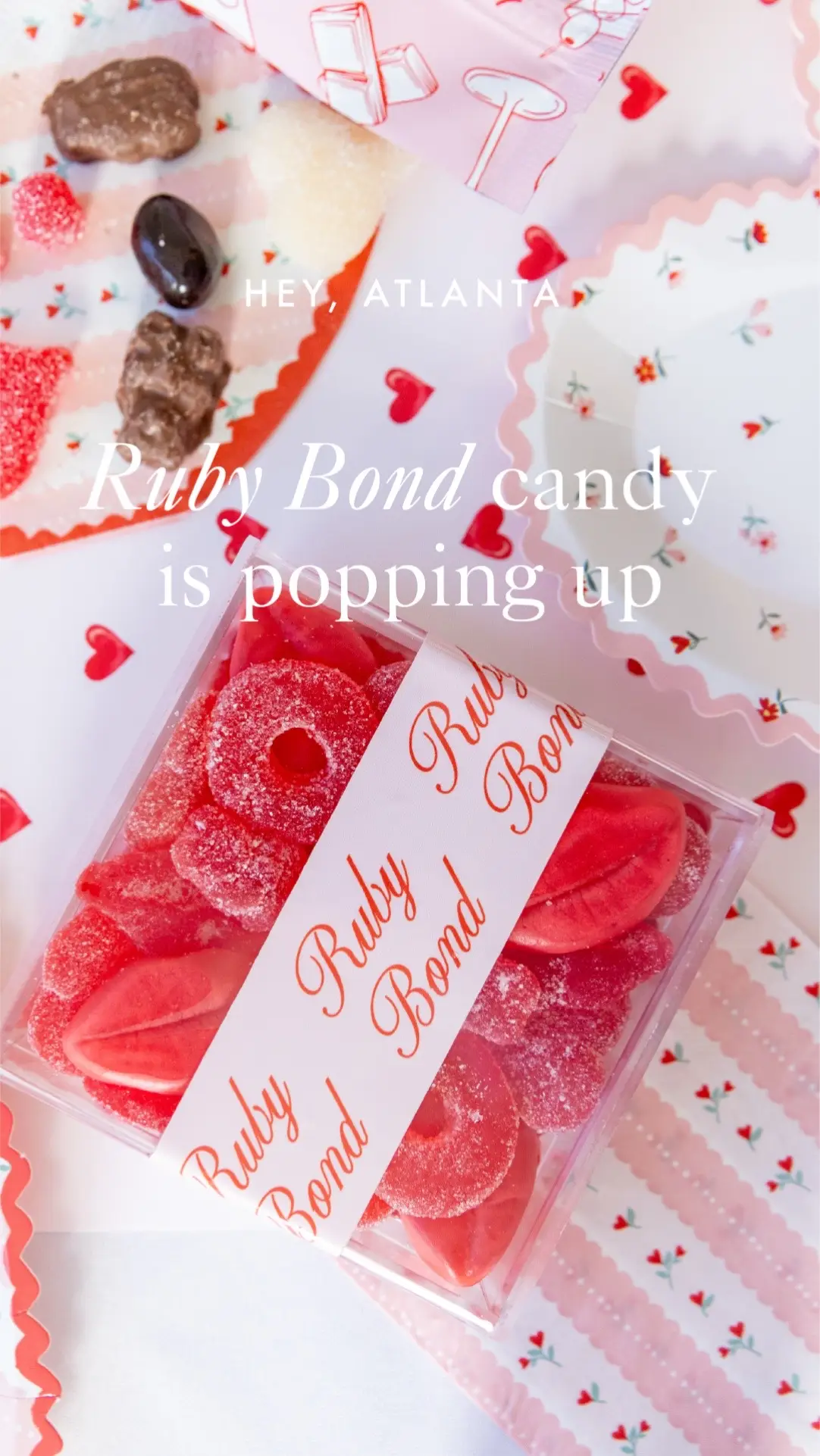 Thursday, Feb 6 from 10am to 6pm at Lake Pajamas in Buckhead ATL. A very sweet Ruby Bond trunk show just for you 🫶 There will be coffee in the AM and a champagne cart in the PM. Hope to meet you all there xoxo 💋 #rubybond #candy #trunkshow #atl #atlanta #buckhead 