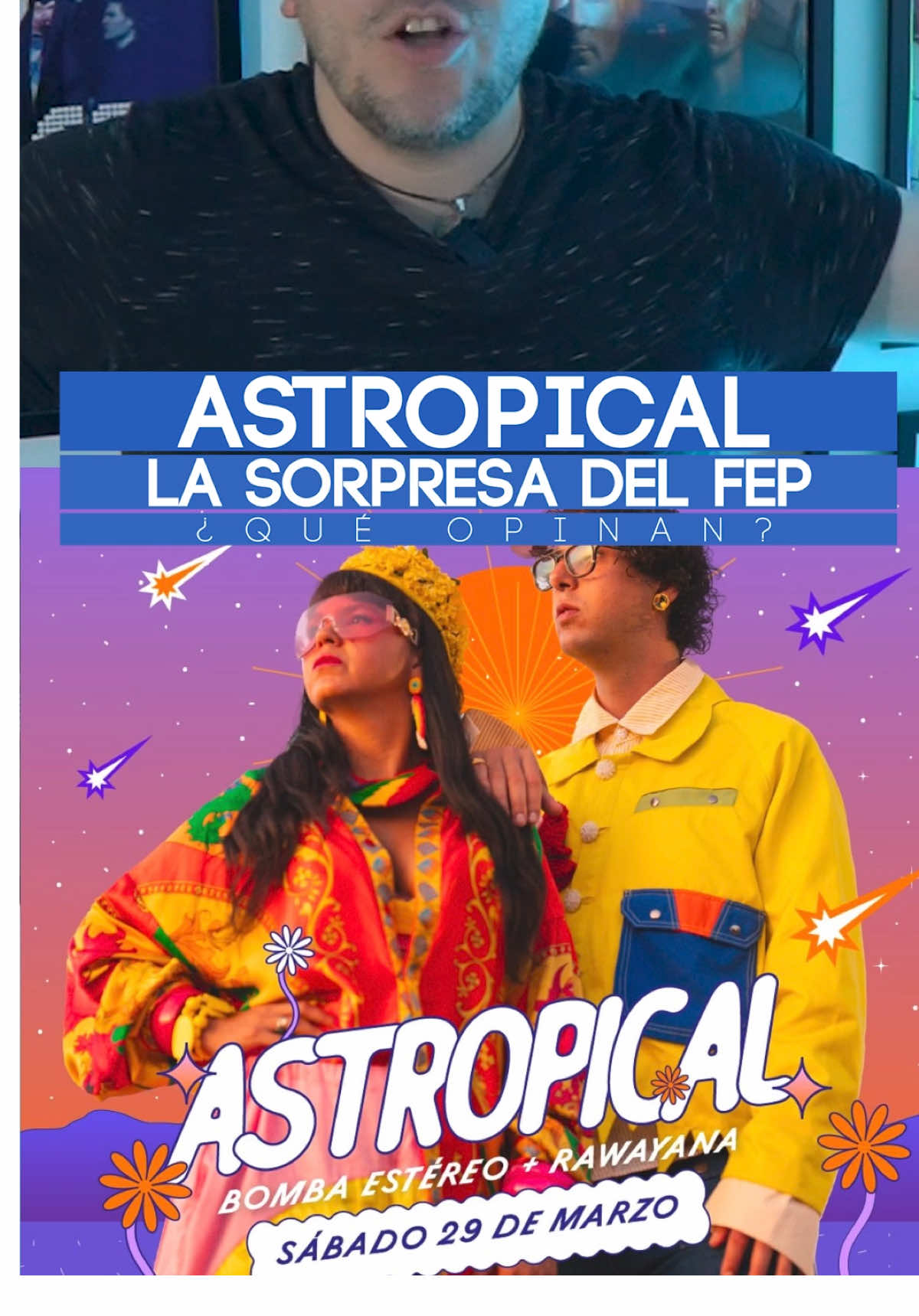 Astropical la sorpresa del Estéreo Picnic, será un sábado llena de variedad de música y debuts ¿qué les parece?  #astropical #bombaestereo #rawayana #estereopicnic #fep #concierto #festival 