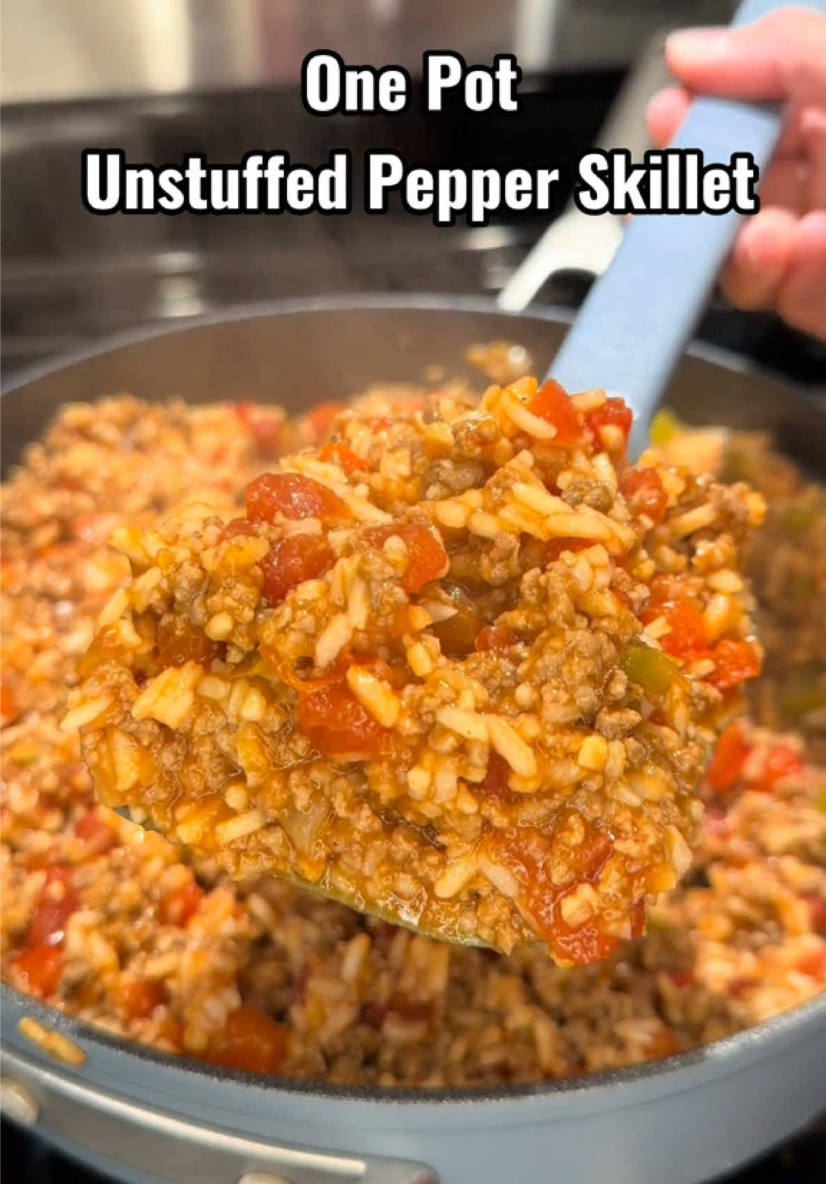 One Pot Unstuffed Pepper Skillet!! Full recipe on my website!! 🔥🔥 #DinnerIdeas #EasyRecipe #delicious #quickrecipe 