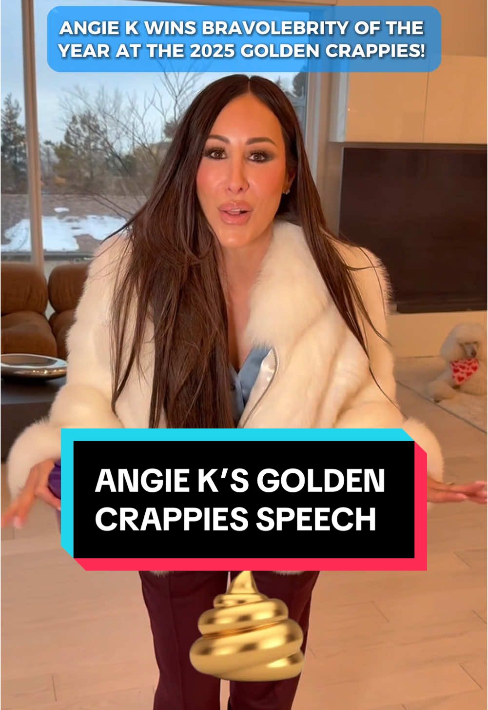 Congratulations to Angie K. for winning Bravolebrity of the Year at the 2025 #GoldenCrappies. Enjoy this video message from the High Body Count Hair icon herself - OPA! #bravotv #rhoslc 