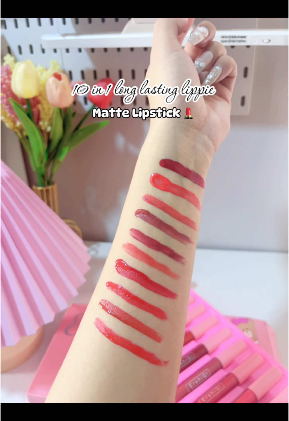 Long lasting waterproof lipgloss  reco for you ✨💄 #mattelipstick #10in1lipstick #longlastinglipgloss #waterprooflipstick #longlastingmattelipstick #longlasting #affordablelipstick #fyp 