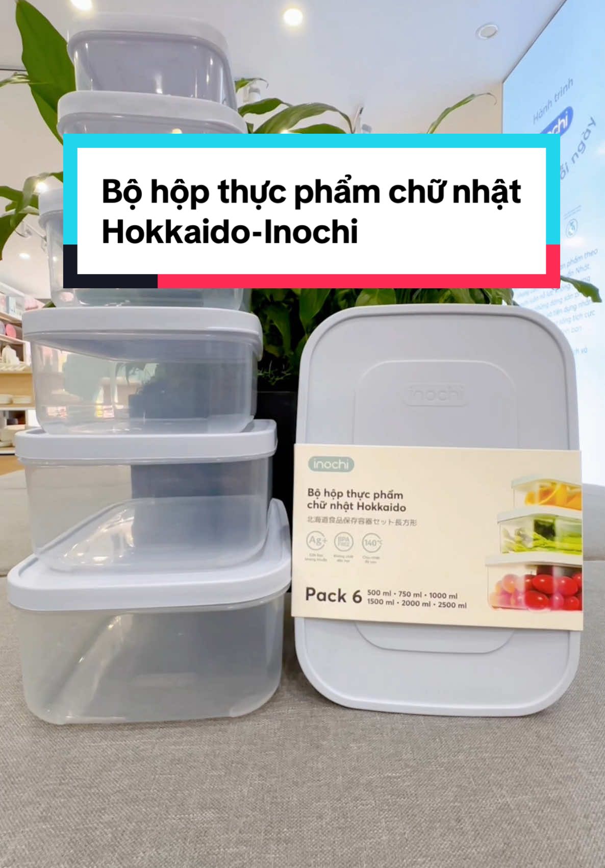 Bộ 6 hộp đựng thực phẩm Hokkaido-Gia dụng Inochi #inochi #inochivietnam #xuhuong #thinhhanh #giadung #giadungtienich #hopdungthucpham #hopthucpham 