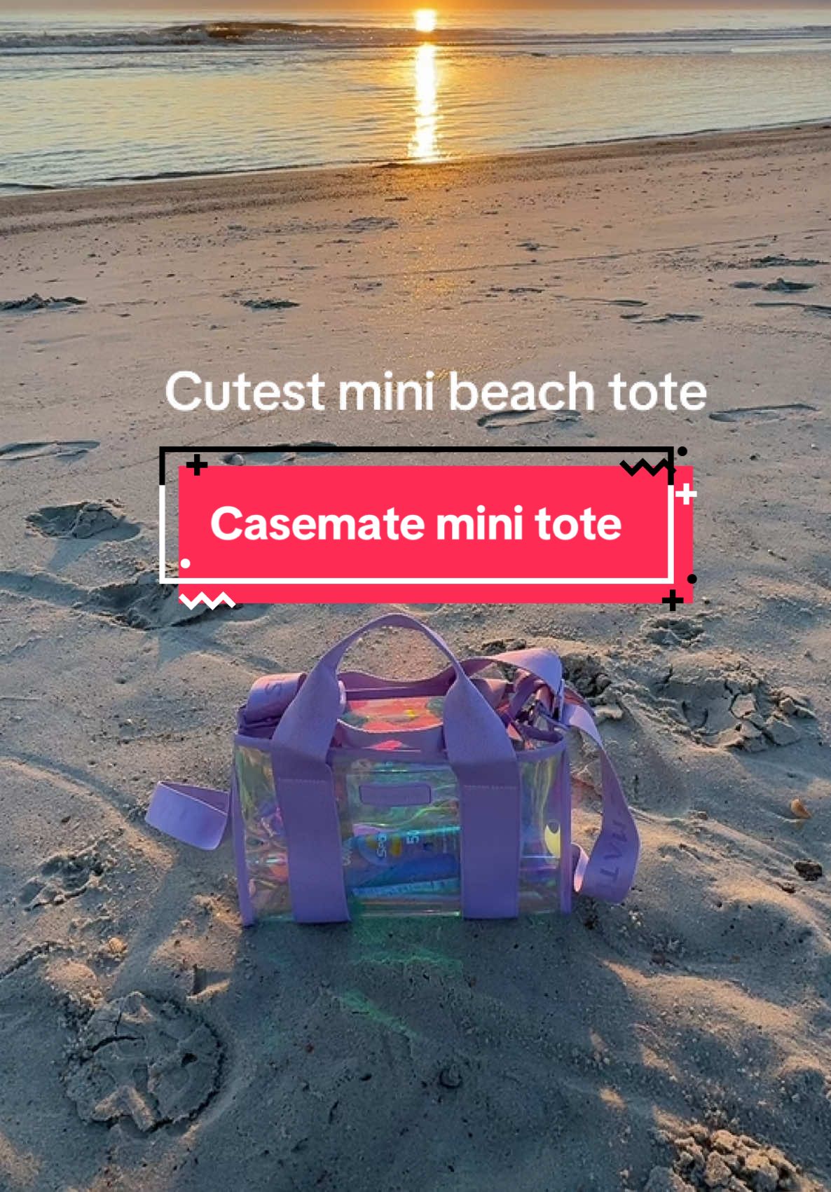 The cutest little mini beach tote! I could fit so many things in here. It also turns into a crossover bag. #crossoverbag #spring #beachbag #beachessentials #vacationbag #beachvacation #springbreak #casemate #tiktokshoploveatfirstfind 