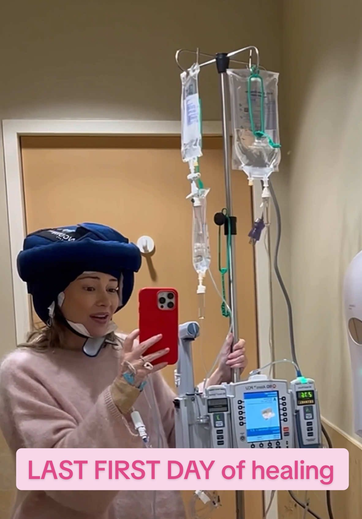 best advice at the end of this video 💪🏼 to end the scariest day ever Asia gave me some advice that really stuck with me.  This was my LAST FIRST DAY!!! of chemotherapy. 💗thank you to the good lord for our husband, my healing, Asia and Ativan for getting me through this terrifying day but like Asia said it was MY LAST FIRST DAY. AND WE DID IT. IT’S DONE AND I NEVER HAVE TO DO MY FIRST DAY OF CHEMO EVER AGAIN. ✔️💪🏼💗 #bridgetandmike #breastcancer #worldcancerday #chemotherapy #marriage #Love #coldcapping 