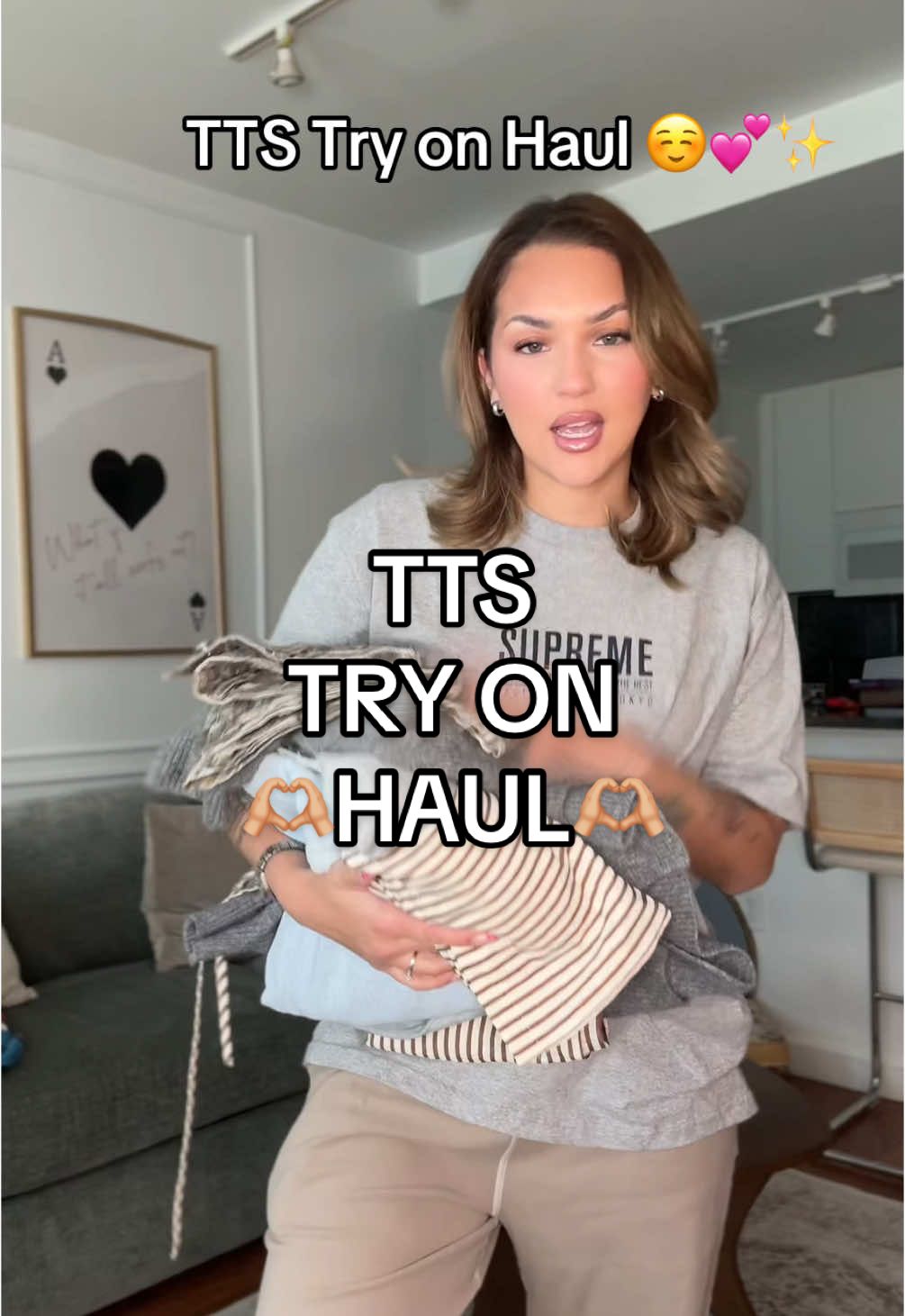 Tik tok shop clothing haul 🤩 Camo pants- size medium  Gray sweater - size large  Beige Sweater- size medium (should’ve gotten a large)  Beige Trousers- size large  Gray oversized sweater-size large  Jeans- size 30 #ttshaul #ttsclothing #tiktokshopclothes #tryonhaul #tallgirljeans 