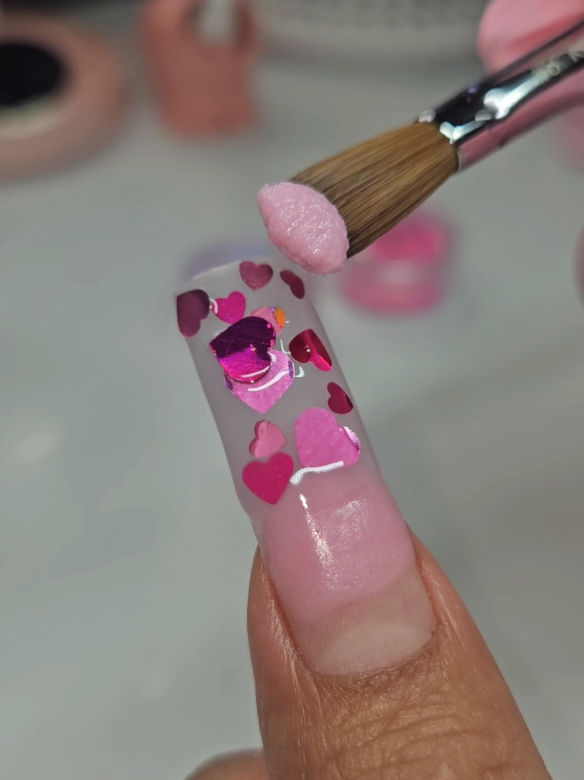 heart acrylic nails . . . . #trend #trending #foryoupage #fyp #fy #nails #pressonnails #uñas #acrylicnails #2025 #hairstyle #cateye #polygelnails #ValentinesDay #viralvideo #nailart 