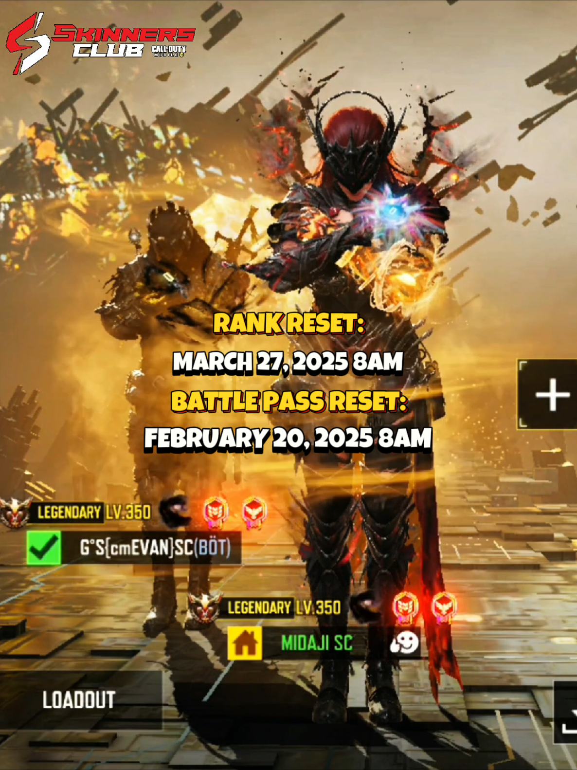 50 DAYS BEFORE RANK RESET NEXT BATTLE PASS AND TOKEN PASS RESET IS ON FEBRUARY 20, 2025, 8AM. MORE SECRET CACHE SOON 💜 @gs.cmevan.sc  #codm #legendary #rankreset #rank #callofduty #callofdutymobile #garena #codmgarena #transition #mythic #sophia #templar #update 