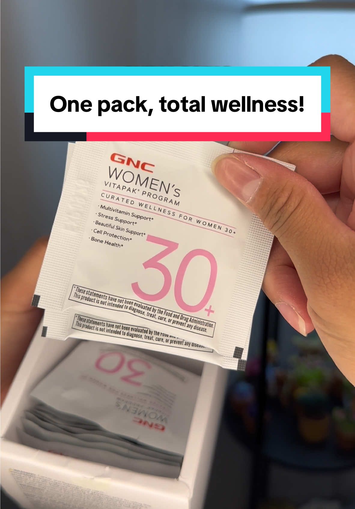 Simplify your routine with GNC Women's 30+ Vitapak! Multivitamins, stress & bone support, and collagen in portable packs. Perfect for busy women 30+. #morningroutine #vitapak #gnc #womenshealth #supplements 