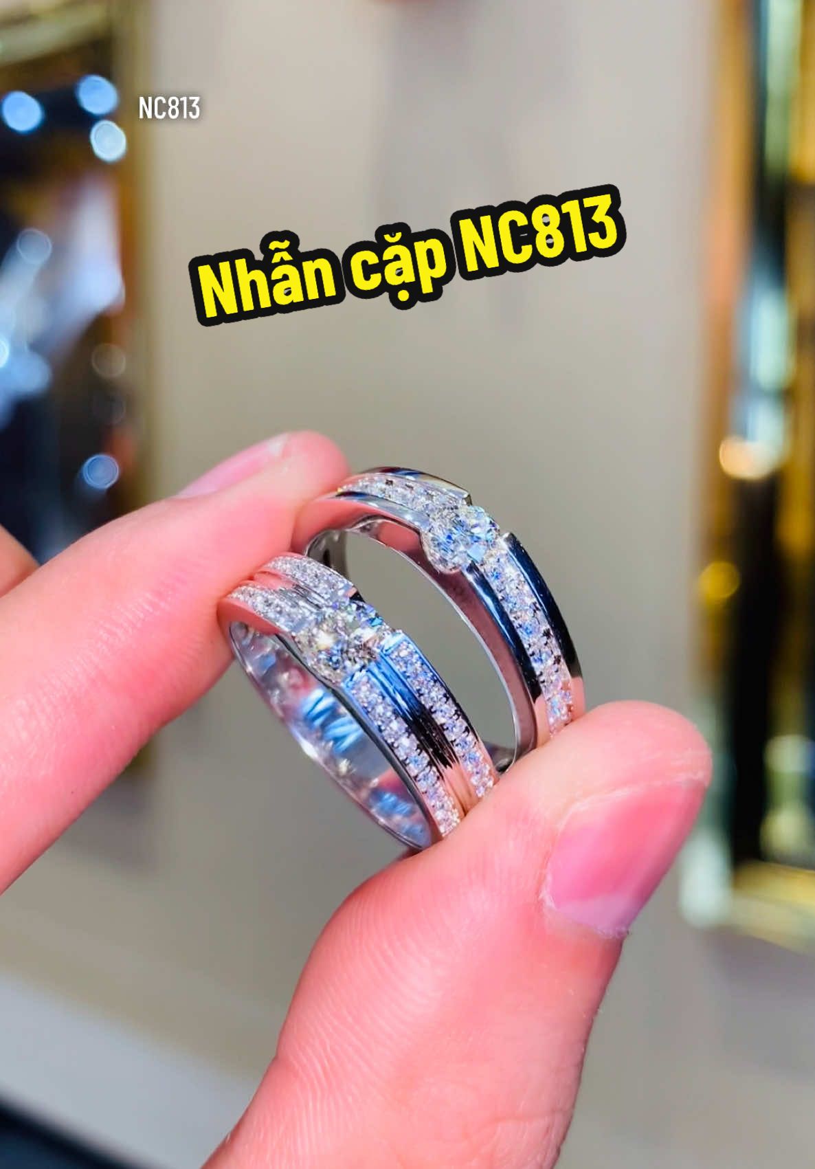 Nhẫn cặp kim cương vô cùng sang trọng và lấp lánh 💎 #tamluxury #tamluxurydiamondjewelry #trangsuc #kimcuong #nhancuoi #xuhuongtiktok 