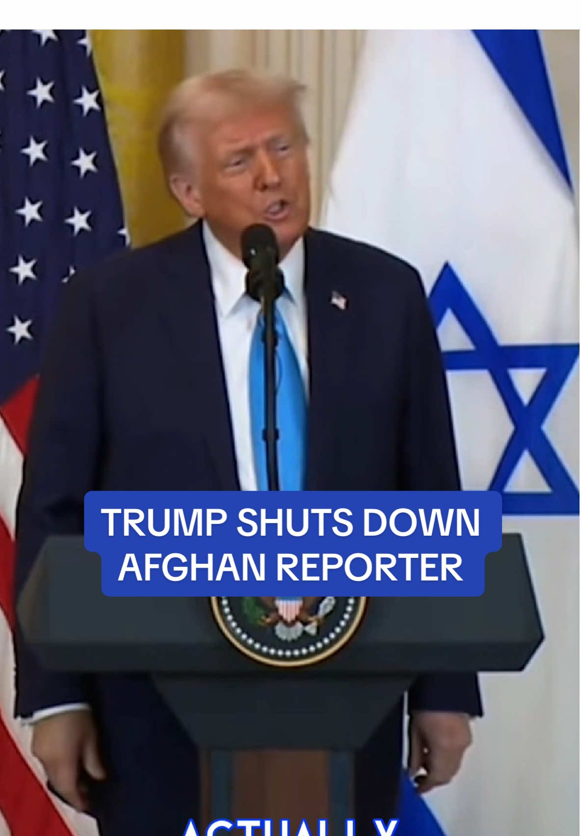 This is the moment Trump stopped his press conference with Israeli Prime Minister Benjamin Netanyahu last night to call an Afghan reporter 'beautiful' despite 'not understanding a word' she said. Read more at DailyMail.com  #trump #president #israel #reporter #netanyahu 