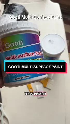 Sobrang ganda ng Gooti Multi-surface paint😍 Pwede sa kahoy, pader at bakal😱 No need na talaga primer dito🙌 Ganda na ng pinto ko sa bahay💯✨ #gooti #gootimultisurfacepaint #paint #universalpaint #housepainting #woodpainting #woodpaint #metalpaint #rustpaint #concretepaint #diypainting 