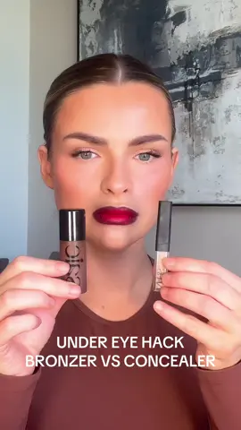 What are your thoughts of this hack?? @Saie - Dew Bronze @NARS Cosmetics -Concealer -Custard  #makeuphacks #makeup #makeuptips 